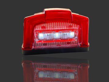 Фонарь подсветки номера LED 12-24V волна красная 99738 фото