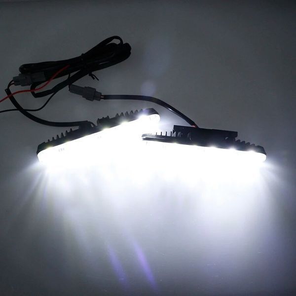 Денні ходові вогні 6 LED 24V з функцією повороту (2 шт) ДХО 24В Білі/Жовті 01805 фото