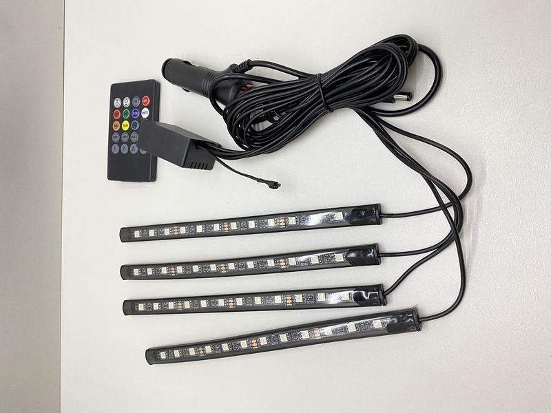 Підсвічування салону авто RGB з пультом 12V 4шт 22 фото