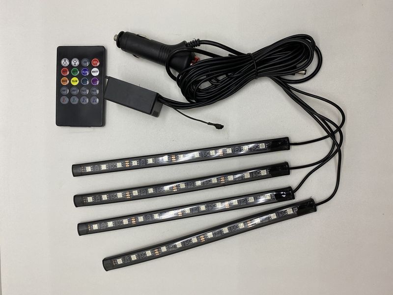 Підсвічування салону авто RGB з пультом 12V 4шт 22 фото