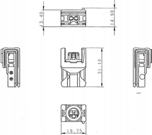Разъём на 2 pin топливной форсунки DELPHI 10811963 2102 фото