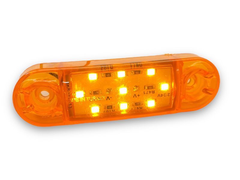 Габаритний світлодіод ліхтар жовтий 12-24V 9Led 00184 фото
