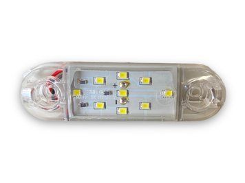 Габаритный светодиод фонарь белый 12-24V 9Led 00182 фото