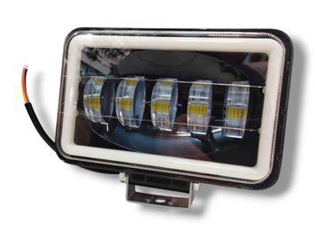 Светодиодные Led фары дополнительные фары 5 Линз 50W+ДХО неон 12-24V Лед фары на авто 02040 фото