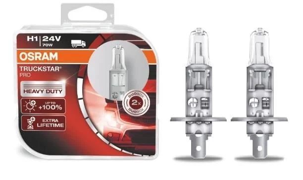 Лампы H1 24V 70W P14,5s Osram Trukstar pro +100% кт 64155TSP-HCB фото