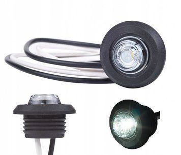 Фонарь габаритный передний Белый врезной на резбе 12-24V 1 Led D19мм 99751 фото