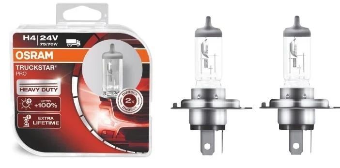 Лампы Н4 75/70W Osram 24V P43t Trukstar pro +100% кт 64196TSP-HCB фото