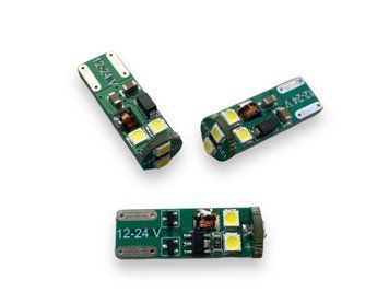 Светодиодная лампа 12-24V T10 (W5W) 6 SMD CANBUS Led лампы габаритов Белая 0095 фото