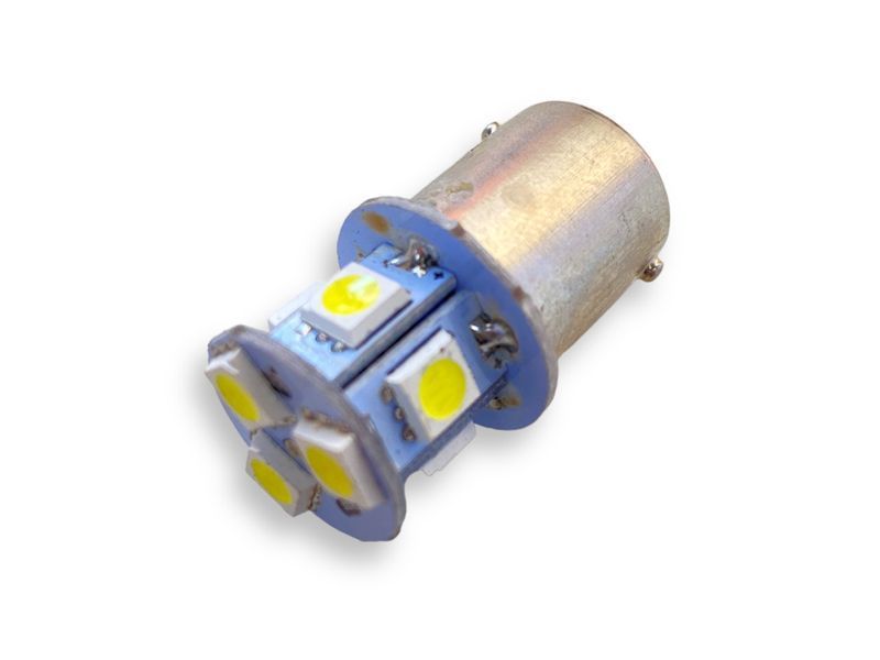 Лампа стоп сигналу Ba15s 8 smd 12V на місце P21W Біла Led P21W 00601 фото