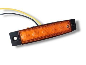 Габаритный светодиодный фонарь желтый 12-24V 6 Led 00518 фото