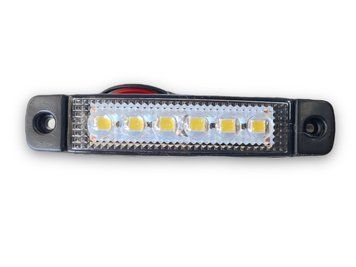 Габаритный светодиодный фонарь белый 12-24V 6 Led 00520 фото