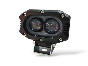 Led фара дополнительного света на 2 линзы 60W 10-85V 1500Lm Белый/Желтый свет 01692 фото