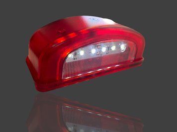 Фонарь подсветки номера LED 24V красная 00850 фото