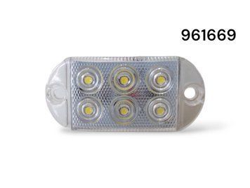 Led стробоскоп Білий на 6 світлодіодів 12-24 V (60*27*50 мм) 961669 фото
