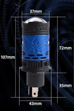 Автомобільні LED-лампи H4 Mini лінза 12-24 V 65 W 13000 Lm Бі-лід зі шторкою (2 шт.) 961766 фото