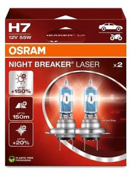 Лампа H7 12V 55W Night Breaker Laser +150% OSRAM кт 64210NL-HCB фото