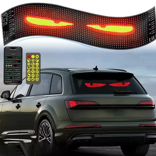 Led очі в машину, гнучка лед панель для виведення зображення з пультом LED Matrix 600*100мм 02188 фото