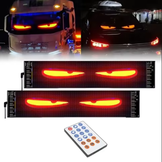 Led глаза в машину, гибкая лед панель для вывода изображения с пультом LED Matrix 500*100мм 40050 фото
