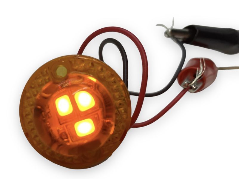 Габаритний світлодіодний ліхтар маленький Жовтий 12-24V Led 00263 фото