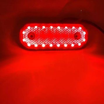 Фонарик габаритный Красный 24 Led 24V герметичный 00506 фото