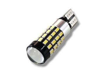 Світлодіодна лампа W5W 12-24V (T10) Canbus Біла Led 54SMD лінза 01803 фото