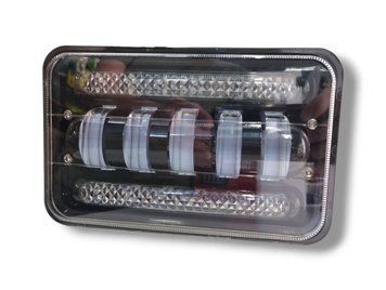 Led фара дополнительного света 5 Линз 50W+ДХО 12-24V светодиодная лед фара 01594 фото