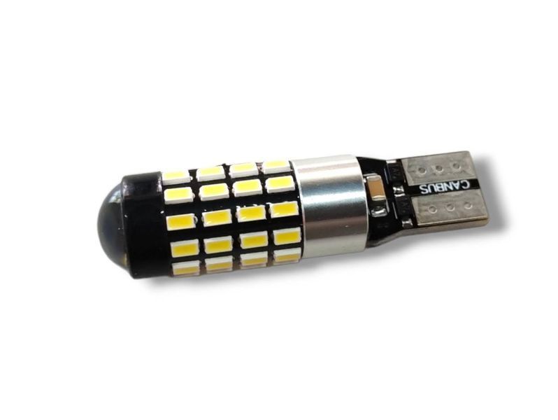 Світлодіодна лампа W5W 12-24V (T10) Canbus Біла Led 54SMD лінза 01803 фото