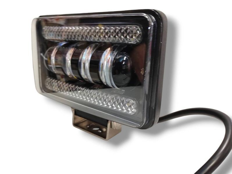 Led фара додаткового світла 4 Лінзи 60W+ДХО 12-24V Лідер 3989 фото