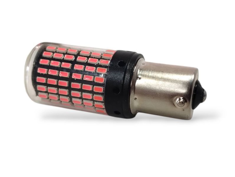 Лампа світлодіодна P21W Ba15s 1156 1 LED контактна 12-24 V Canbus Червона аналог лампи P21W 961650 фото