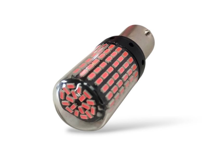 Лампа світлодіодна P21W Ba15s 1156 1 LED контактна 12-24 V Canbus Червона аналог лампи P21W 961650 фото