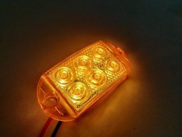 Фонарь габаритный led яркий Желтый 12-24V 6 Led 01967 фото