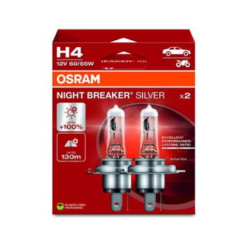 Лампы H4 12V Night Breaker Silver P43t +100% 60/55W (2 шт) 64193NBS фото