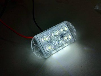 Фонарь габаритный led яркий Белый 12-24V 6 Led 01965 фото