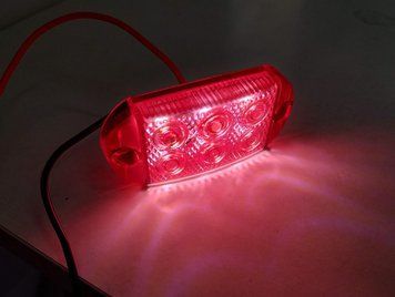 Фонарь габаритный led яркий Красный 12-24V 6 Led 01966 фото