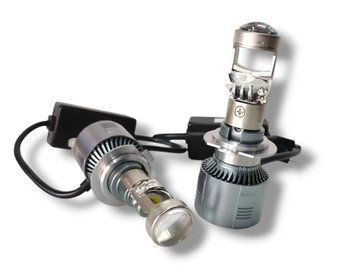 Светодиодные лед лампы с линзой H7 55W 12-24V 6000LM 6500K A80 Canbus headlight 01775 фото