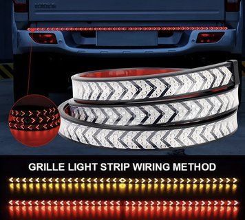 Динамичная бегущая лента LED на бампер прицепа 12-24V L2000мм (стоп поворот) 01637 фото