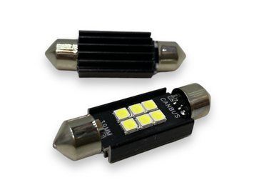 Led лампа салону 36мм 6SMD C5W SV8.5 Біла 12-24V CANBUS з радіатором 0174 фото