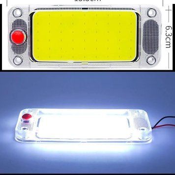 Led светильник подсветки салона 12-24V с кнопкой включения большой в прозрачном корпусе 2376LM 0514 фото